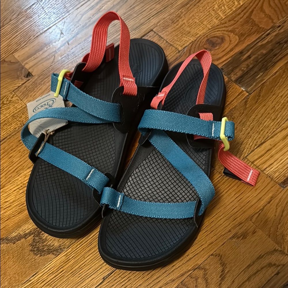 Chaco Blue and Red Sandals